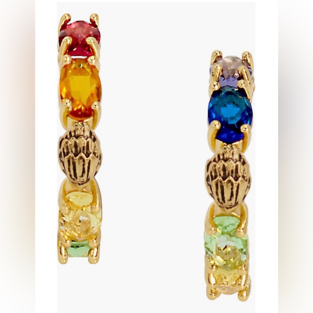 Kurt Geiger Eagle Head Multi Crystal Hoop Earrings - Picture 4 of 5